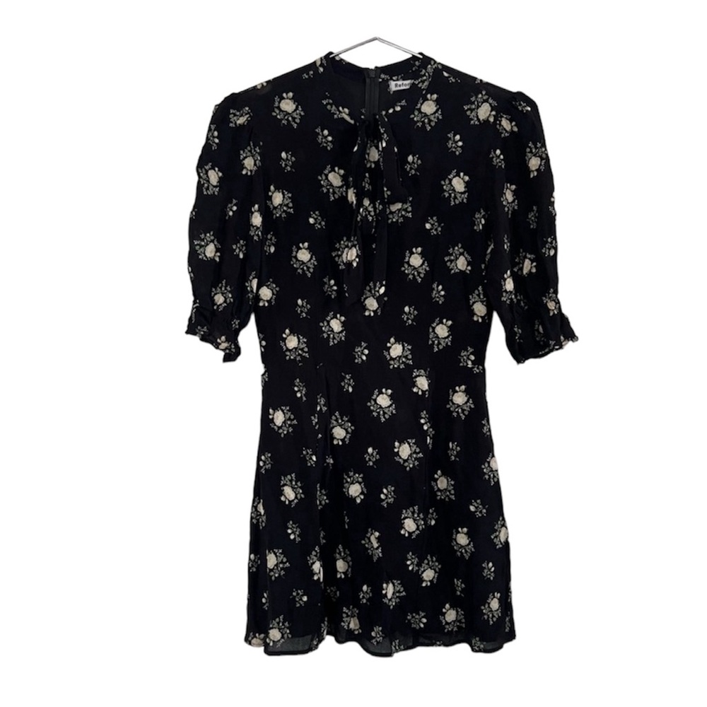 Reformation Black & Floral Dress Size 6